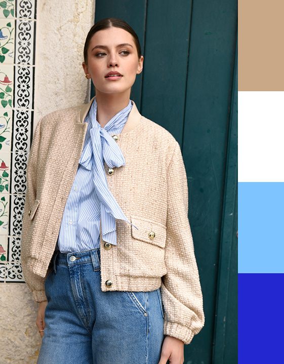 Blau kombinieren - Look mit Eisblau