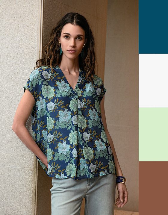 Blau kombinieren - Look mit Petrol