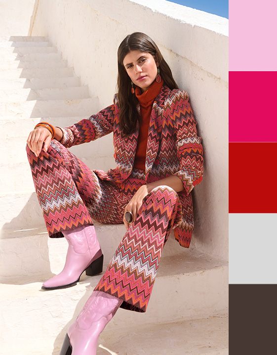 Rot kombinieren: Look mit Kirschrot