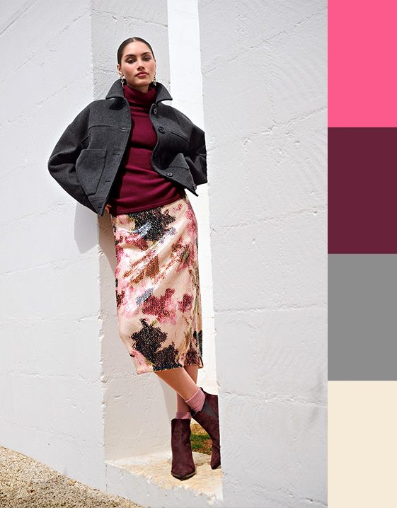 Rot kombinieren: Look mit Preiselbeerrot